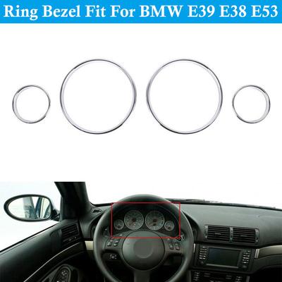 4Pcs/Set Chrome ABS Dashboard Gauge Ring Bezel Fit For BMW E38 1994-2001/ E39 1995-2004 / E53 1999-2006