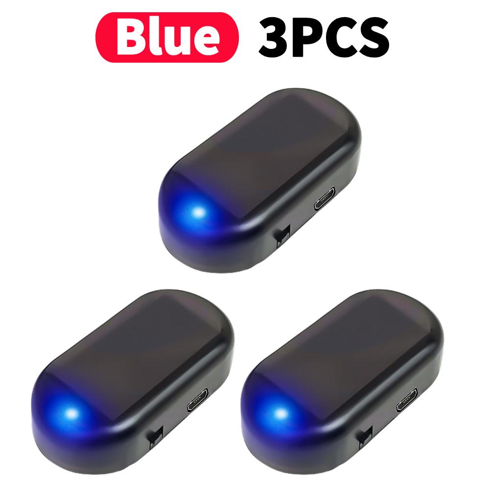 Solar Powered LED Flashing Light Simulated Car LED Warning Light Simulated Dummy Alarm Super Bright Wireless Strobe Signal Alarm