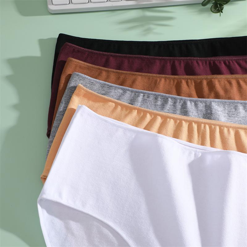 FINETOO 2Pcs/Set Cotton High Waist Panties Plus Size Solid Underwear Female Comfort Underpants Stretchy Lingerie S-XXL Intimates