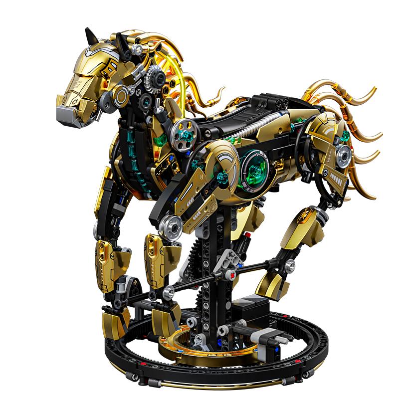 Mechanical Horse Animal Building Blocks Set Moc Kit Construction Model Gifts For Kids Birthday Christmas Gifts 1055Pcs