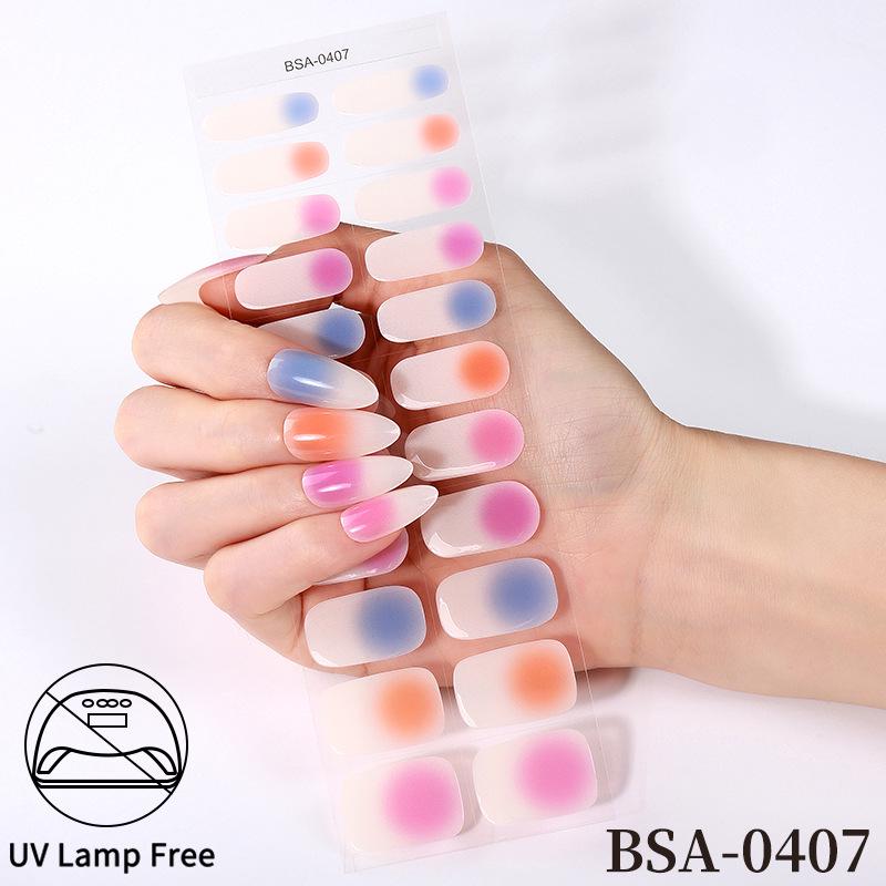 Adesivi per Unghie in Gel Impermeabili Francesi - Carini Cartoni Animati Nail Art Senza Cottura per Stili Europei e Americani