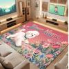 Floral Garden Theme Crystal Velvet Floor Rug Personalized Custom Name Text Warm Carpet Home Decoration