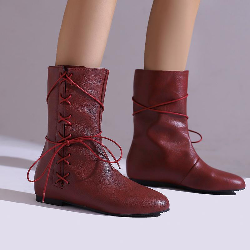 Women's Flat-bottomed Short Boots Autumn and Winter New Comfortable Large-size Casual Short Boots