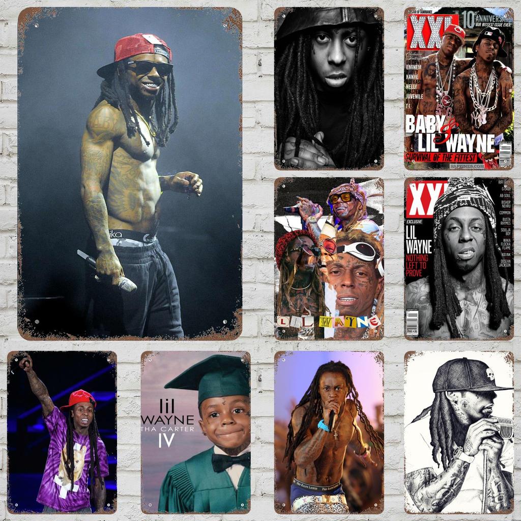 Lil Wayne Vintage Metal Tin Signs Posters Decor Retro Metal Plaque Wall Art Decor for Garage Bar