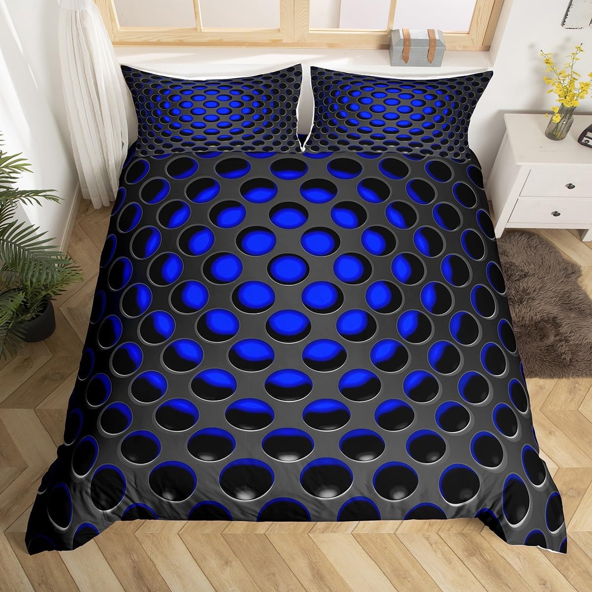

Comforter Geometric Abstract Stereoscopic Dense Hole Pattern Comforter Modern Geometry Twin Full Queen King Bedding Set Comforter (quilt)-EU Single(135*200cm)3pcs