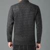 Thick Winter Men's Sweater with Added Fleece Zipper Cardigan Oversized Stand Up Collar Knitted Warm Jacket