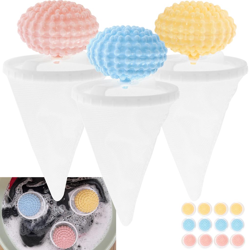 12Pcs Floating Hair Filtering Mesh Removal Catch Lint Washing Cleaning Laundry Dirty Collection Bag Cleaning Ball Filtering