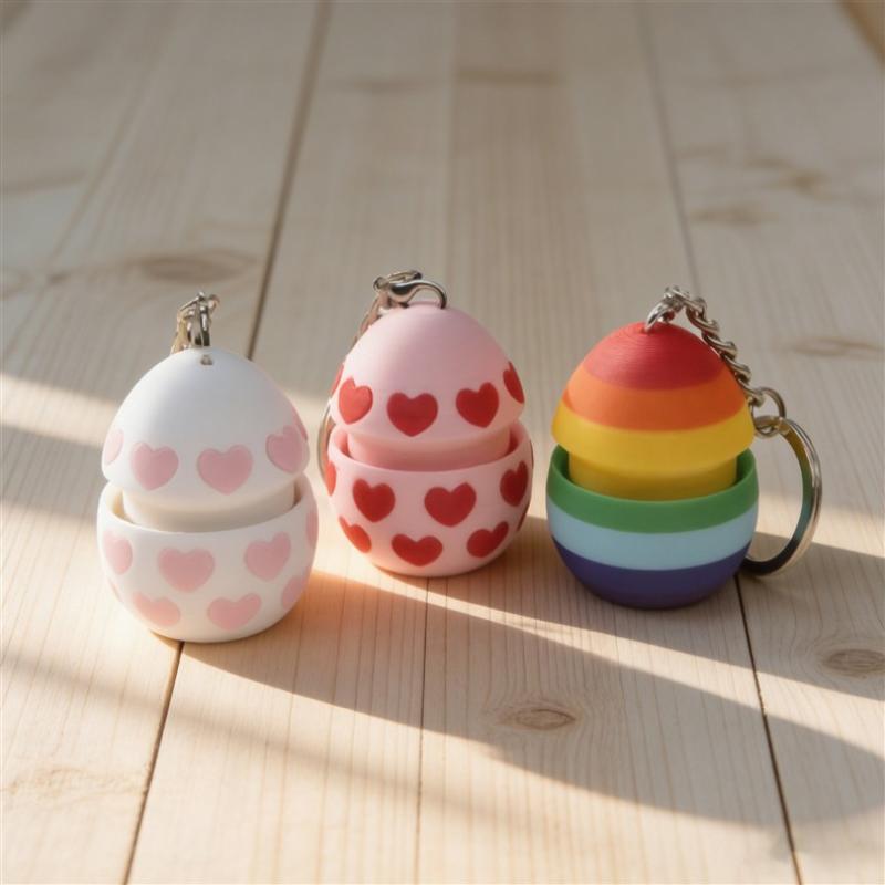 Cute Cartoon Easter Egg Button Decompression Key Pendant Creative Rabbit Model Toy Backpack Pendant Accessories Easter Gift