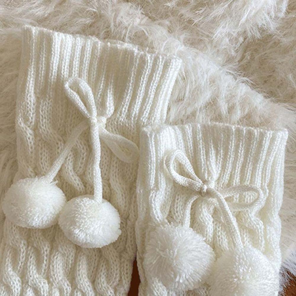 Korean Style Children's Sock Cover Plush Leg Cover Hairball Long Stacked Socks  Autumn and Winter