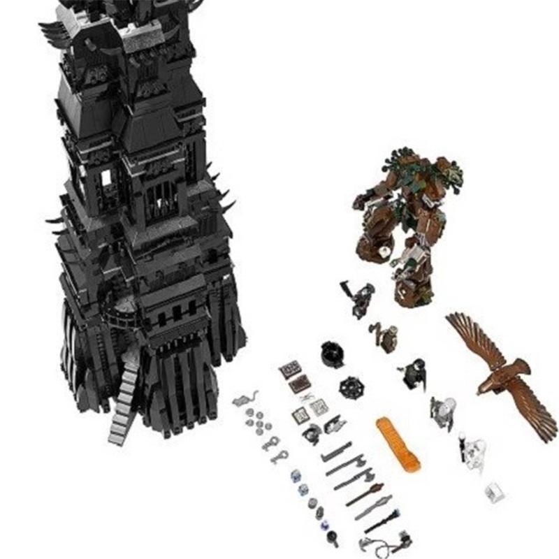 10237 Lord of the Rings Othank Tower Black Tower Assembled Building Block Toy
