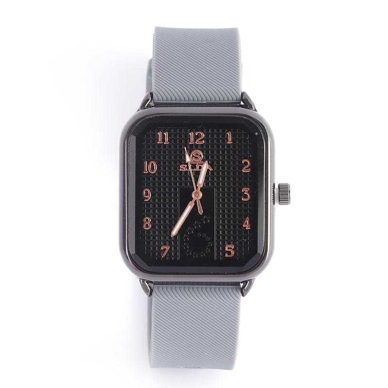 Rectangle Business Casual Men'S Watch Student Fashion Trend Silicone Strap Quartz Watch Men
