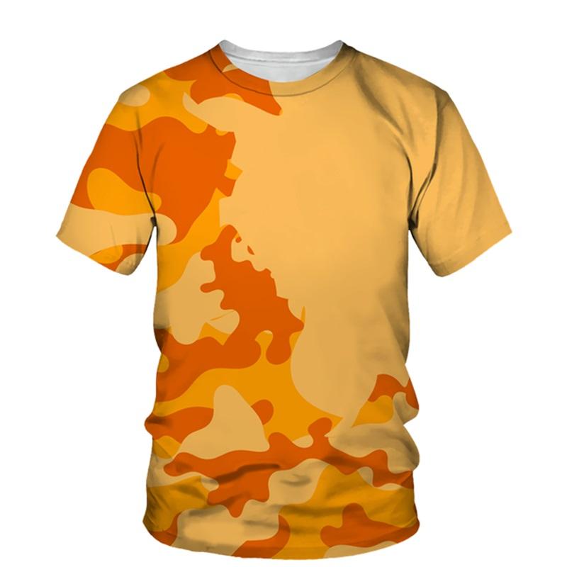 Summer Camouflage T-shirt Men's Clothing Camouflage Pattern 3D Printed T-shirt Casual Loose Version Popular Top Short Sleeved