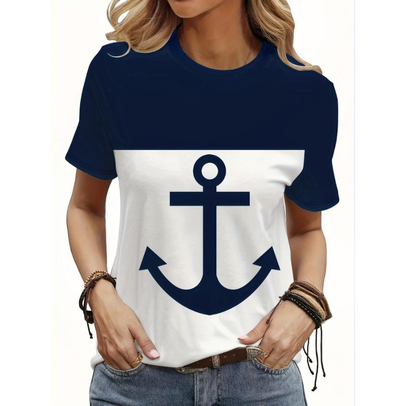 Summer Harajuku Inverted Hook Printed Women's Commuting Elegant Short Sleeves T-Shirts Women’s