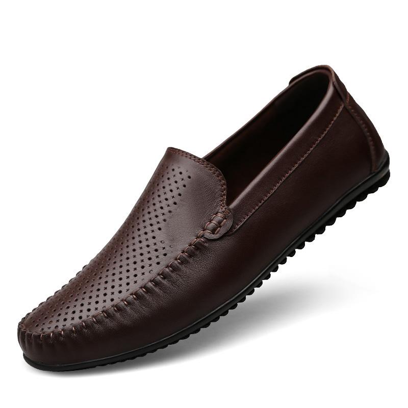 Fashion Leather Men's All-match Loafers Slip-On Comfortable Walking Shoes Classic Business Casual Shoes for Men Soft Luxury Brand Flats