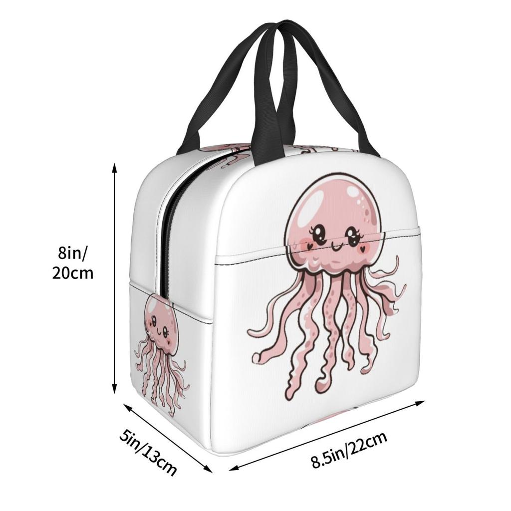 Cute Jellyfish Kawaii Design Insulated Lunch Bag for Kids School Cooler Thermal Food Box Tote Leakproof Lunch Boxes Container