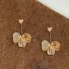 Metal Texture Love Ginkgo Leaf Flower Earrings Women'S Fringed Long Ear Jewelry