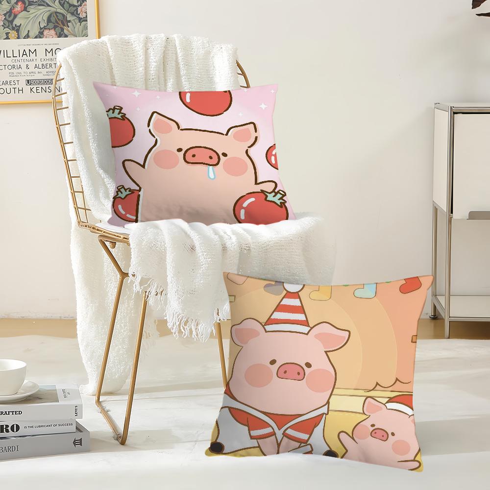 Cartoon cute L-Lulu pig Pillow Case Office Cushions Suitable For Sofa Car Bedroom Decorative Cushion Cover