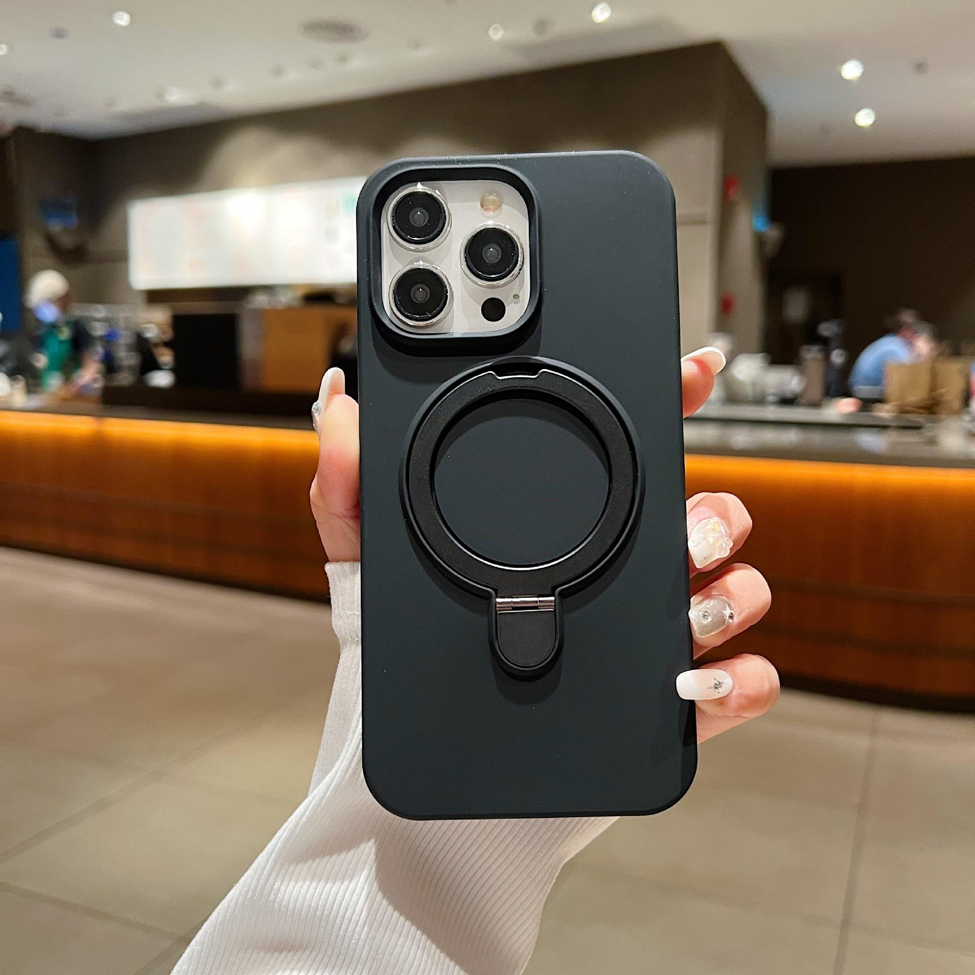 

Applicable To Apple 16promax Mobile Phone Case Liquid Silicone Four-pack Magnetic Bracket IPhone 15 Protection Case iPhone16promax