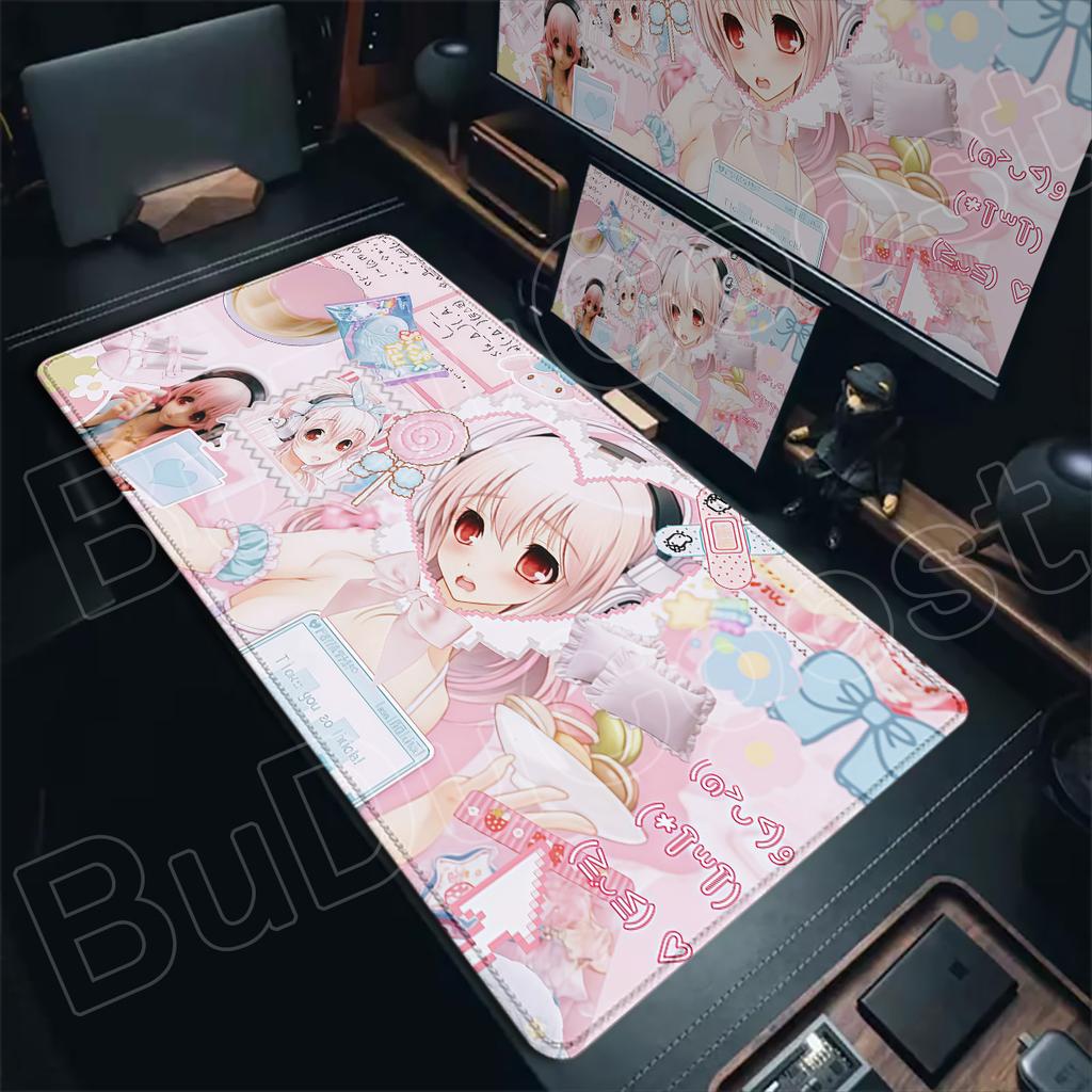 Xxl Laptop Keyboard Mats Tabletop Carpet Kawaii Girl Super Sonico Large NonSlip ESport Gaming Mouse Pads Pc Rubber Accessories