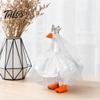 Soft Lace Goose Costume 7 Inch Mini Wedding Outfit, Tulle Bridal Dress with Crown, Crown for Ornament Veil & Pearl Bracelet, Cute Figurine Tabletop