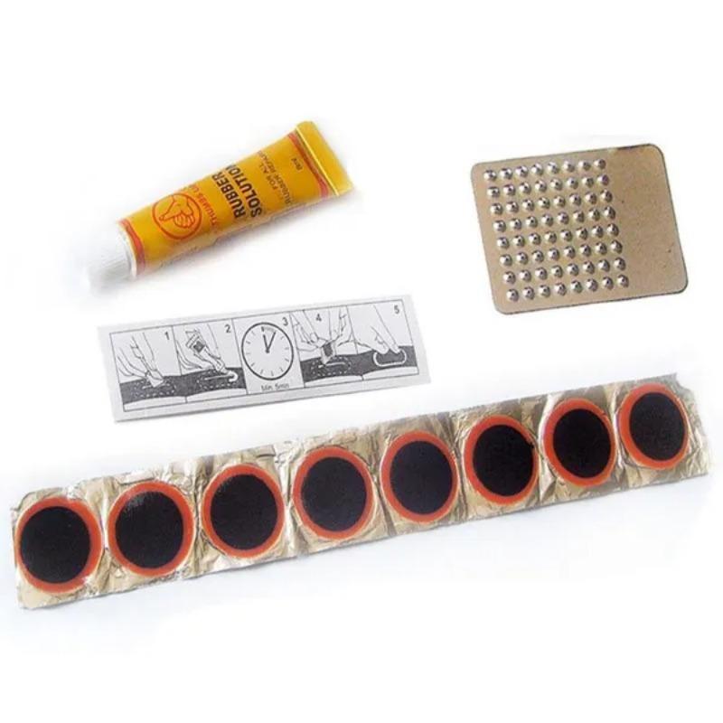 1SET Mountainbike-Reifenreparaturwerkzeugsatz Reparaturwerkzeug Fahrradfahren Reifenreparatur Gummi + Montierhebel + Kleber