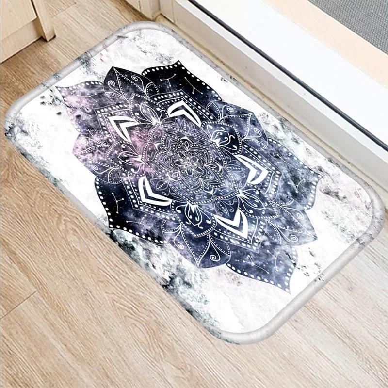 Mandala-Druckserie Fußmatte Schlafzimmer Eingang Fußmatte Heimdekoration Wohnzimmer Willkommens-Fußmatte Rutschfeste Küchenbodenmatten