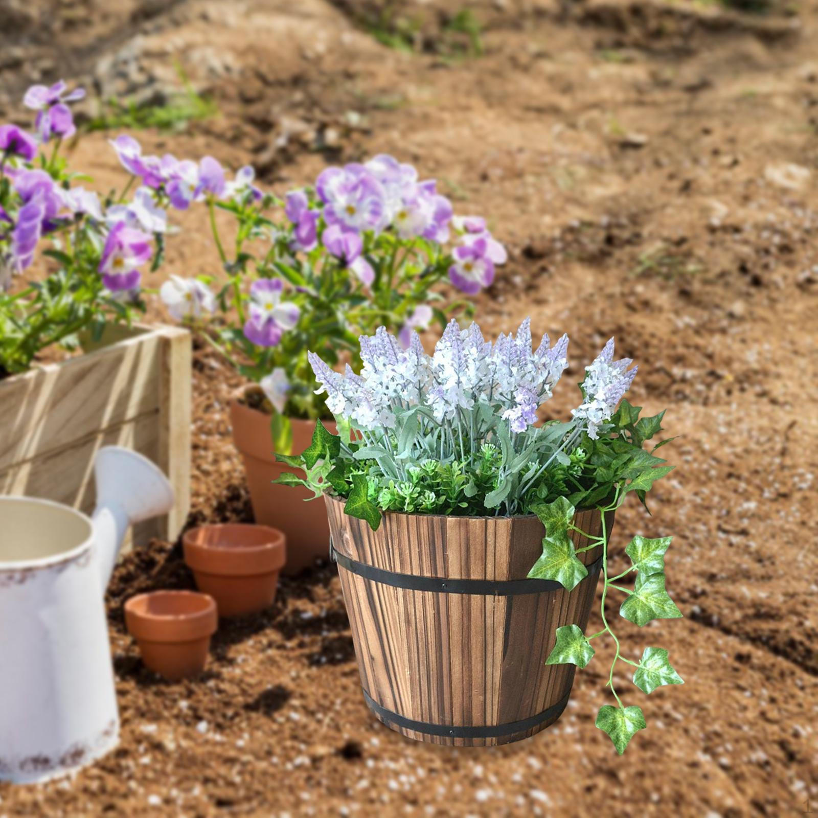 

Planter Wood Multifunctional Sturdy Flower Bucket Pot for Home Kitchen Living Room