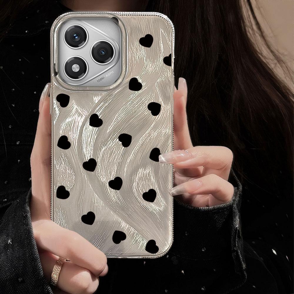 Black Full Screen Love Phone Cases Phone Case for Honor 400 200 Pro Magic 7 5 Lite X9a X9c X8a X8b Shell Silicone Back TPU Cover