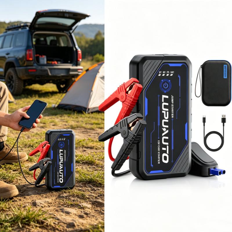 4-in-1 Jump Starter with Air Pump 4000A Peak Starter Box 160PSI Battery Pack with Digital Tire Inflator Car Battery Jump Starter 4000A