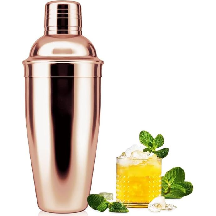 Cocktail Shaker,24oz Drink Mixer with Built-in Strainer for Mixing Drinks Margaritas,Beginner Friendly Stainless Steel Mixer Bar Utensil Tool