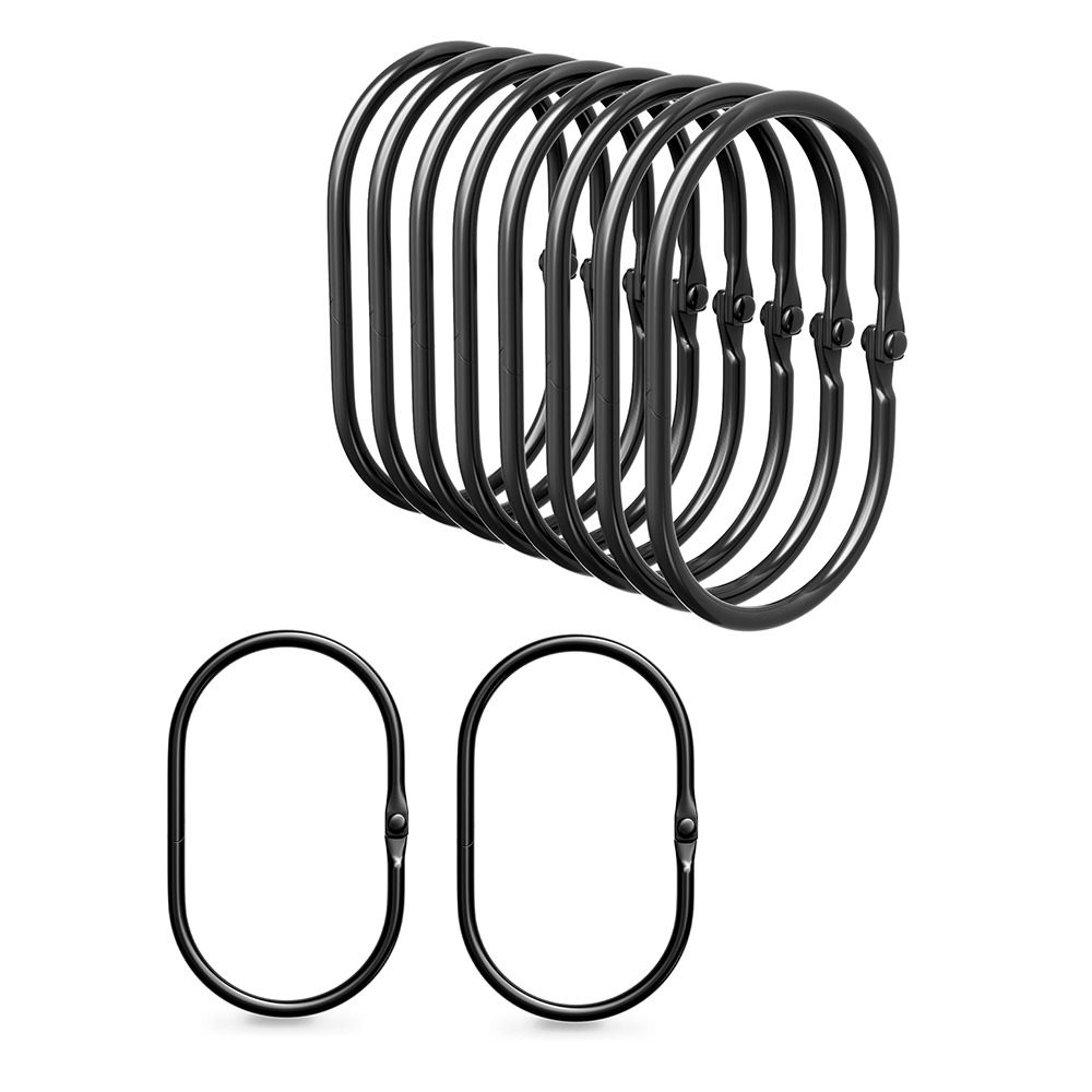 12 Pcs Glide Smoothly Oval Shower Hooks Rust Proof Shower Curtain Rod Hangers Shower
