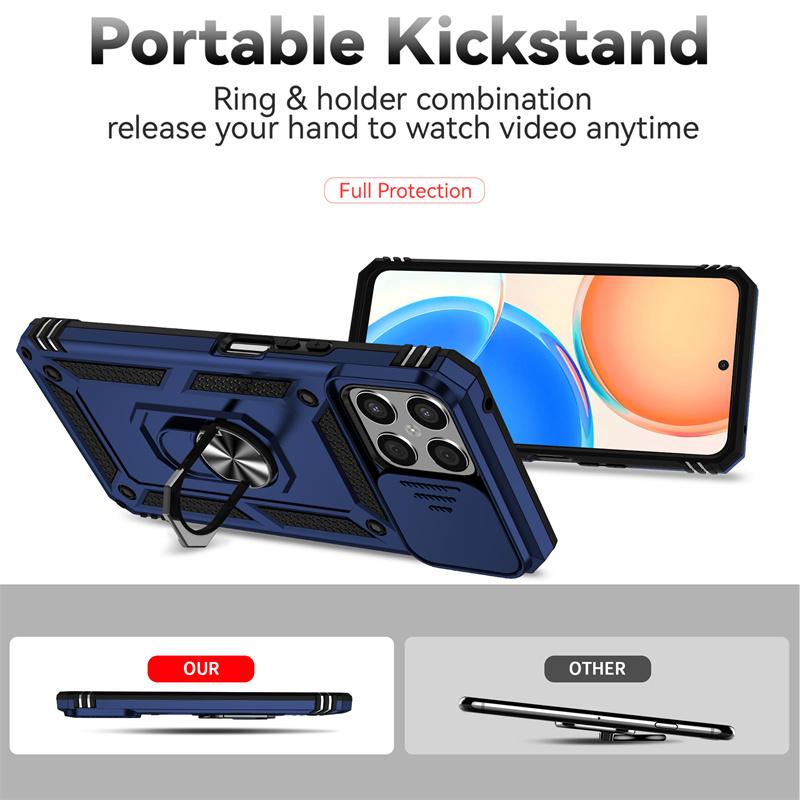 Für Honor X8 4G 2022 Hülle Magnetischer Halter Ring Armor Stoßfest Coque Für Honar Honer X8 X 8 HonorX8 4G 6.7" Linsenschutzhülle