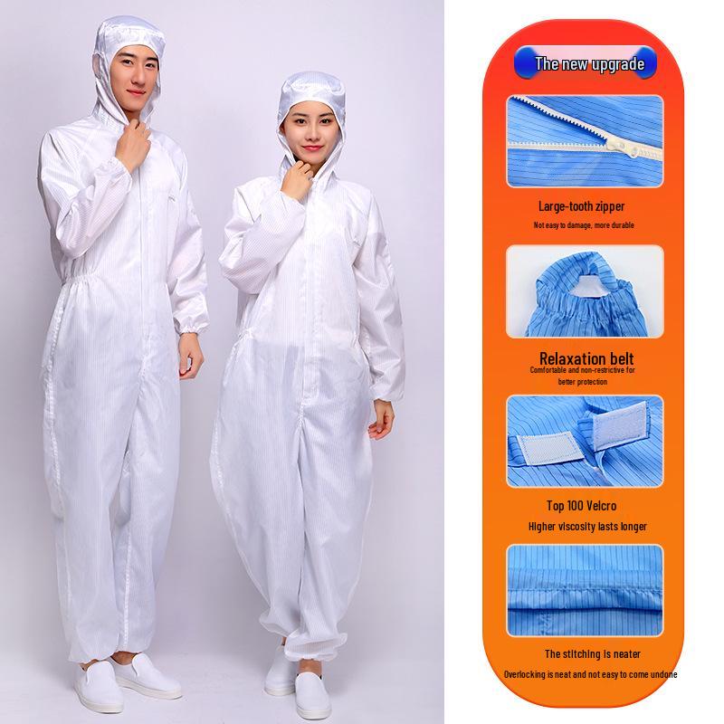 Hooded Dustproof Anti-Static Cleanroom Suit for Protective Workwear and Spray Painting