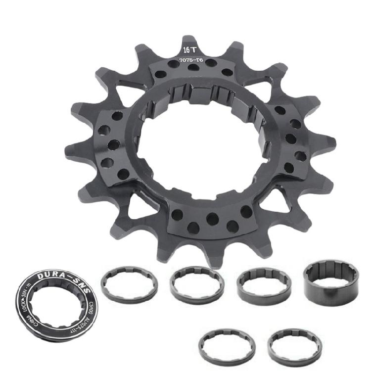 Fahrrad Ritzel Single Speed Kassette, 16T 18T Mountainbikes Single Speed Umrüstsätze mit Distanzstücken und Sicherungsringen