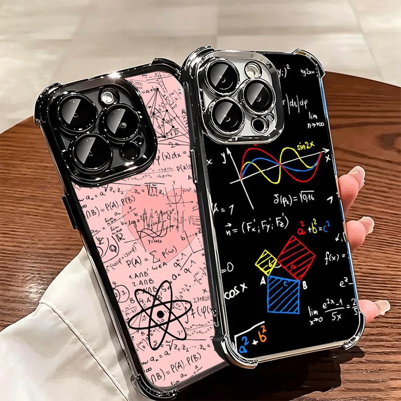 Physics Chemical Mathematics Soft Phone Case For iPhone 15 16 17 Air 14 Pro Max 16E Plus 13 12 Mini Plating Anti-Fall Fundas