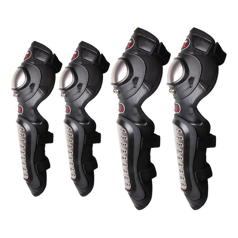 Stainless Steel Motorcycle Protective Gear: 4-Piece Set with Knee and Elbow Pads