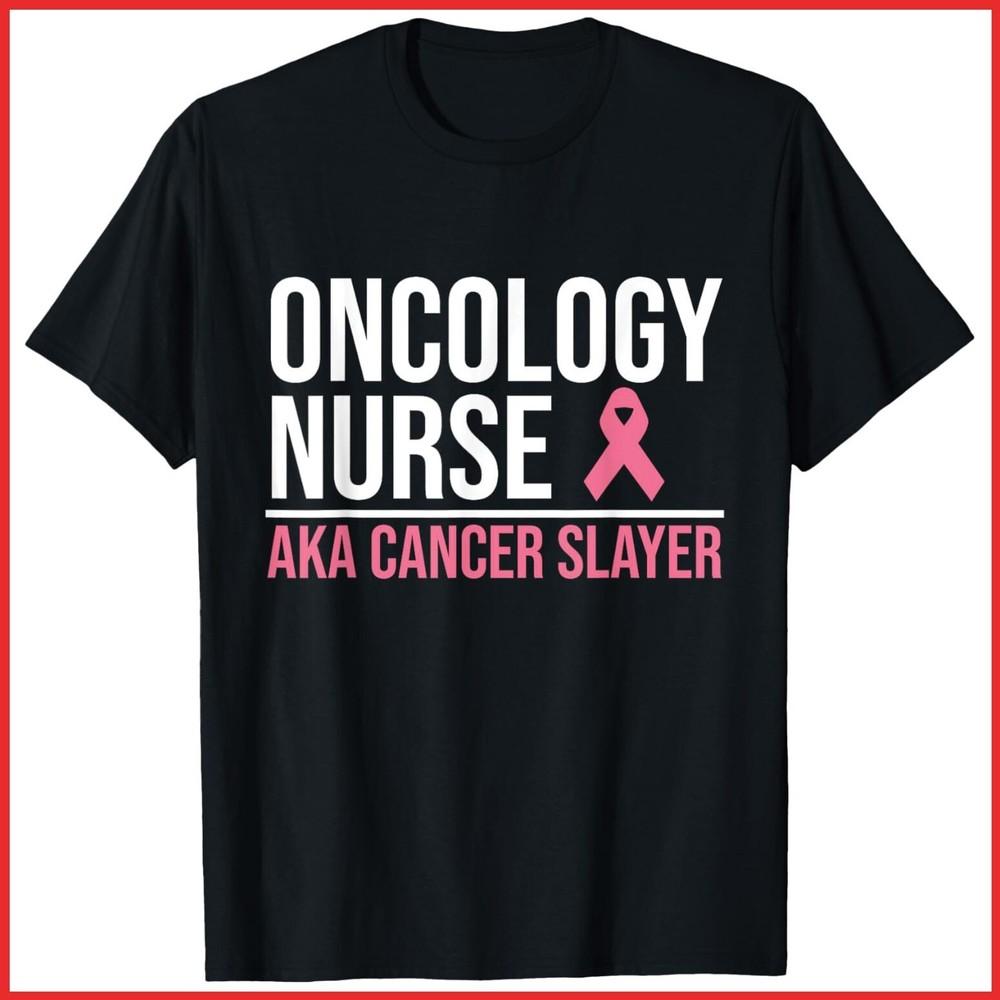 Oncology Nurse AKA Cancer Slayer, Nursing Black Cotton T-Shirt Unisex T-Shirt S