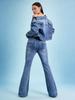 Vintage Spicy Girl Flare Pants: Slimming Elastic Denim Jeans for Women