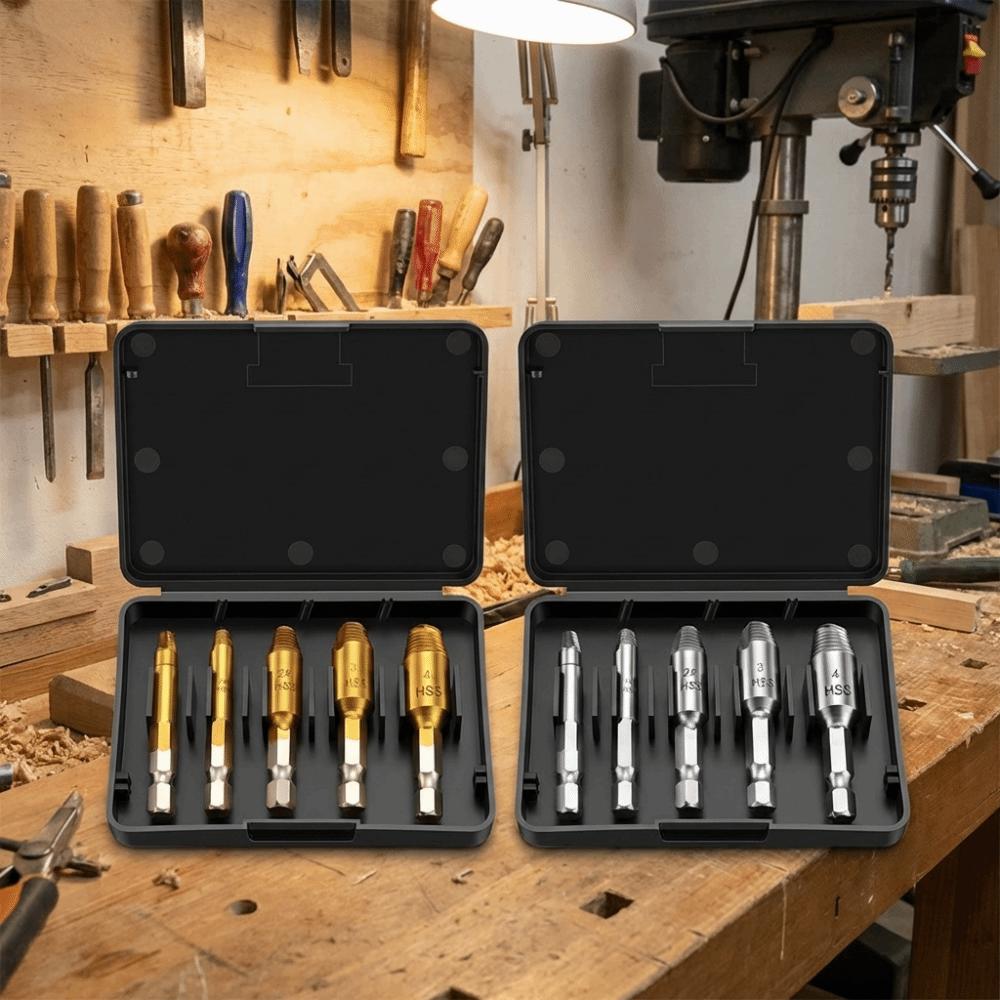 Hex Shank Broken Bolt Remover Hardened Steel Damaged Fasteners Tool Easy Out Drill Tool  Repair Kit