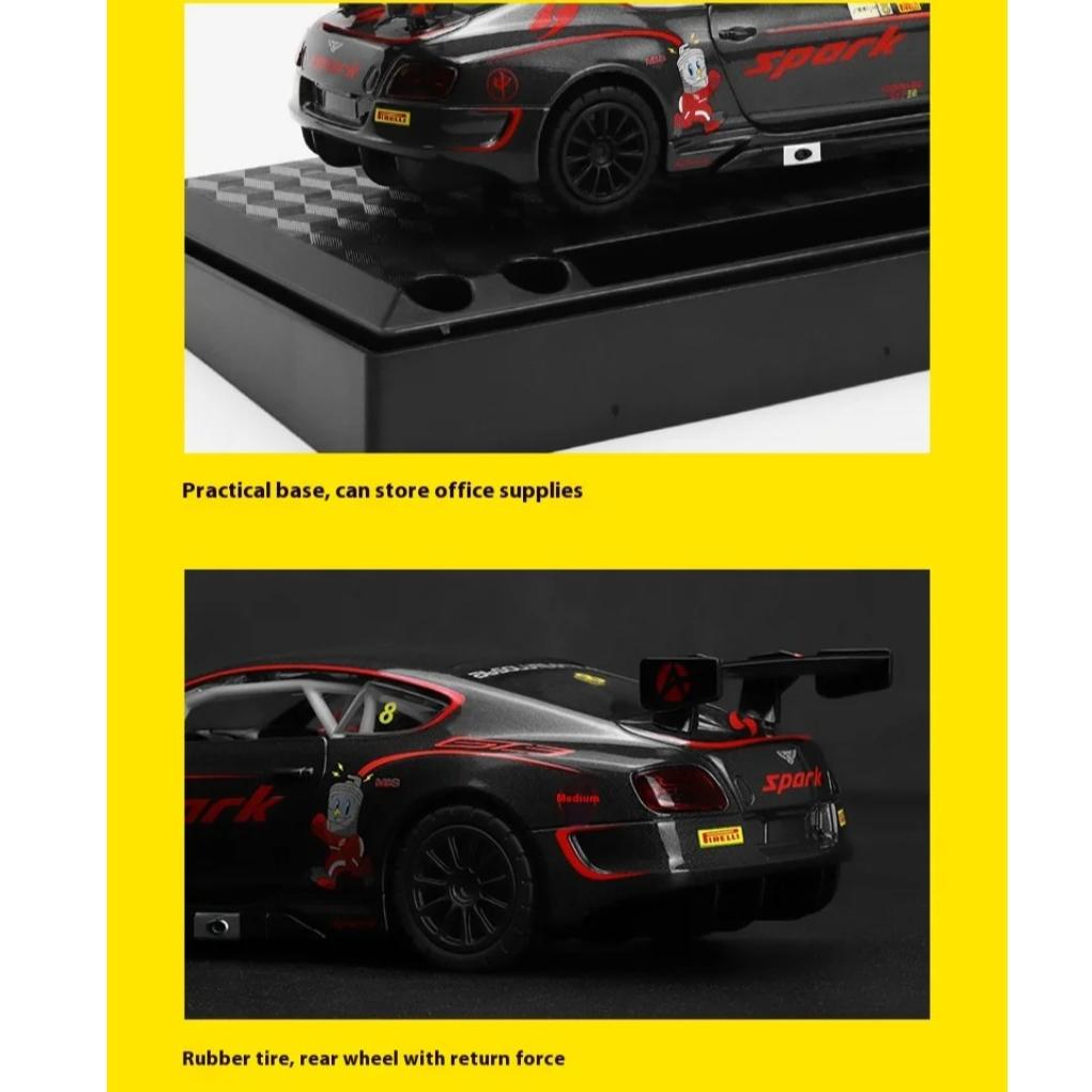 1/32 Scale Bentley CONTINENTAL GT3 Alloy Car Model with Retro Action, Kids Racing Toy, Perfect Gift for Auto Enthusiasts