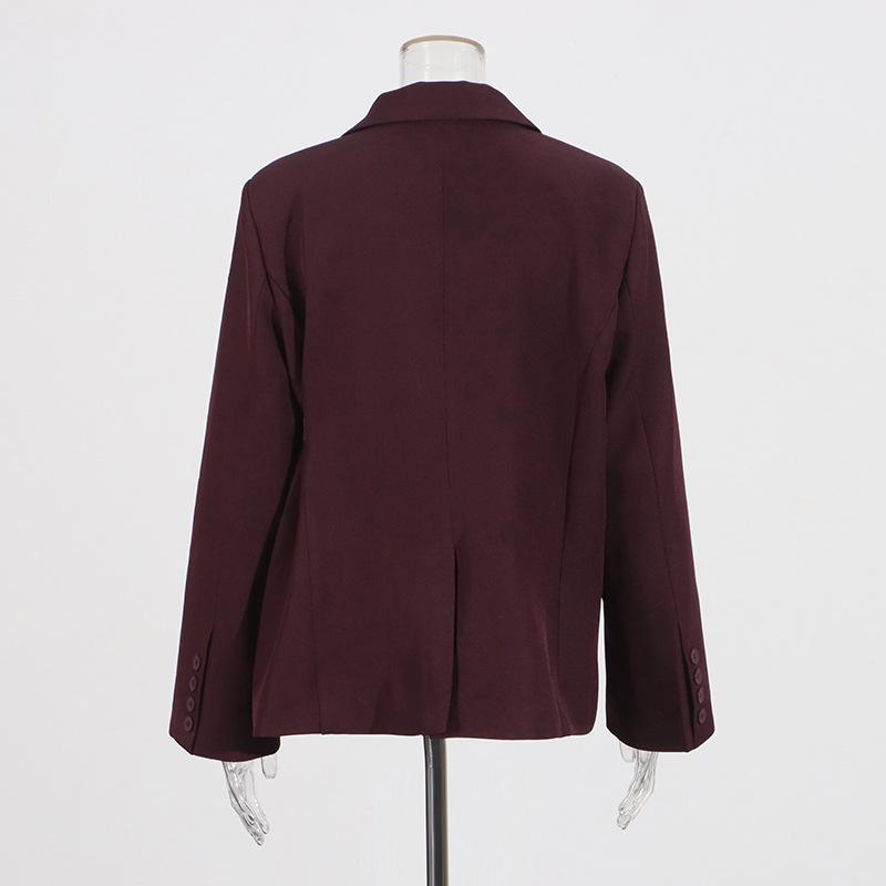 2025 Spring European & American Women's Slimming Suit Jacket with Irregular Side Waist - High-End Fashion Trend