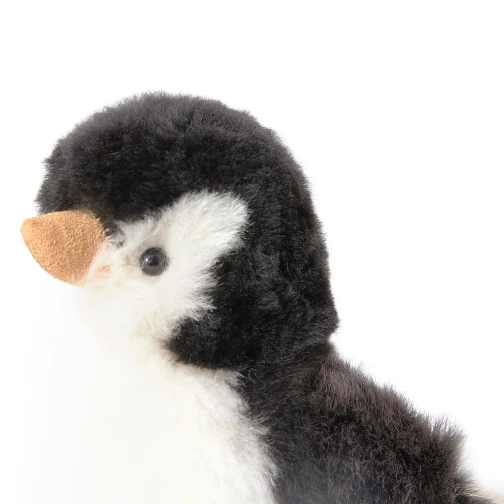 INJOI Plush Animal, Natural Alpaca Fur, Rare, Fluffy, Handmade, Cute, Perfect Gift for Anniversaries and Special Occasions (Penguin, 22cm, Black,