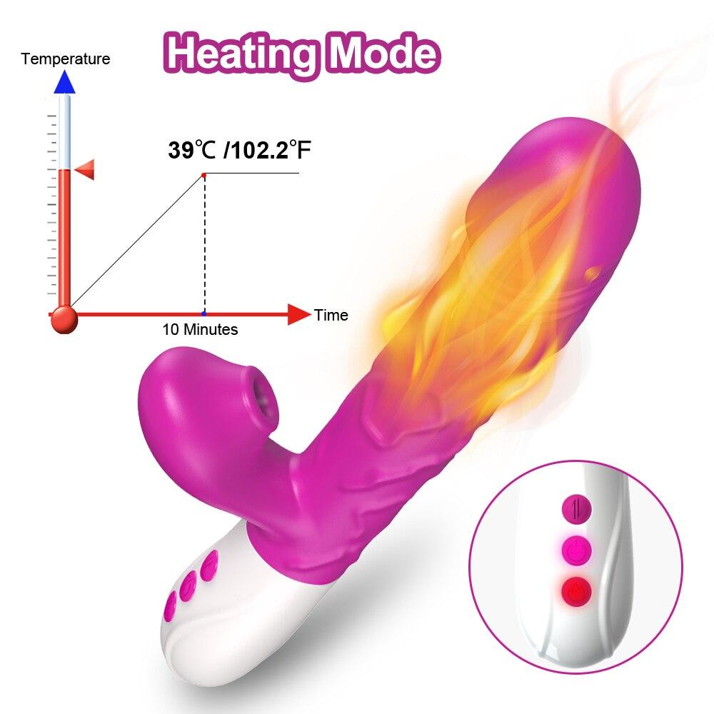 Prítlačný sací vibrátor Žena Výkonné dildo Sexuálne hračky pre ženy Vákuový odsávač Klitoris Stimulátor Vibrátory Sextouse Žena