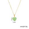 1 Pcs Romantic Candy Colored Love Copper Pendant Stainless Steel Chain Combination Of Temperament Peach Heart Necklace