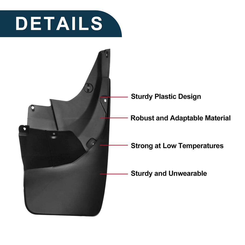 TUCKBOLD Front and Rear Mud Flaps with Mounts for Toyota Land Cruiser Prado FJ150 (2010-2018)