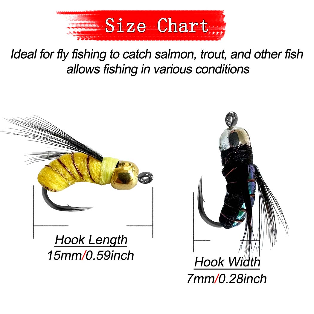 Приманка для ловли рыбы нахлыстом 5/10 шт./кор. черные крючки — фото 3