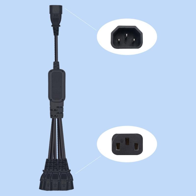 Flexible PDU C14 to 6xC13 Power Extension Cable Power Cord for Multiple Device PC Monitor 10A250V Power Distribution