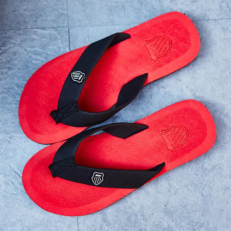 

Milikuyou Men S Flip Flops Beach Sandals Anti-Slip Casual Flat Shoes Men Slippers Lightweight Slippers Man 2022 Summer Red Shoes