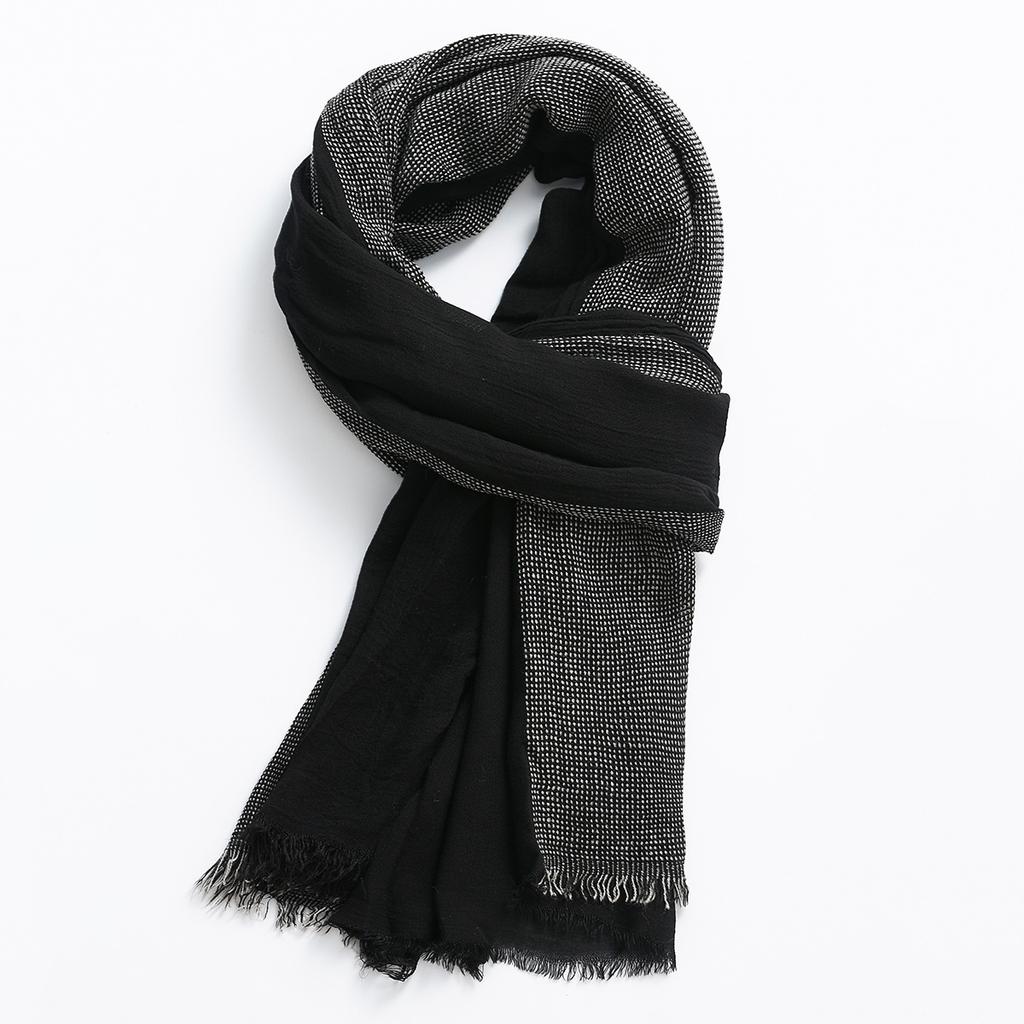Gentlemen Scarf Plaid Cotton Linen Men Scarves Brand Long Male Shawl Long Breathable Scarf for Men