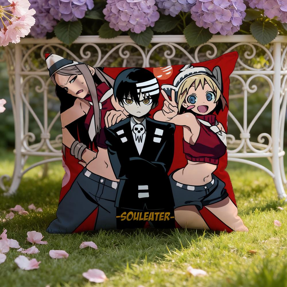 Anime S-SOUL E-EATER Cushion Cover Home & Car Dual-Scene Pillow Cover: Reversible for Premium Comfort